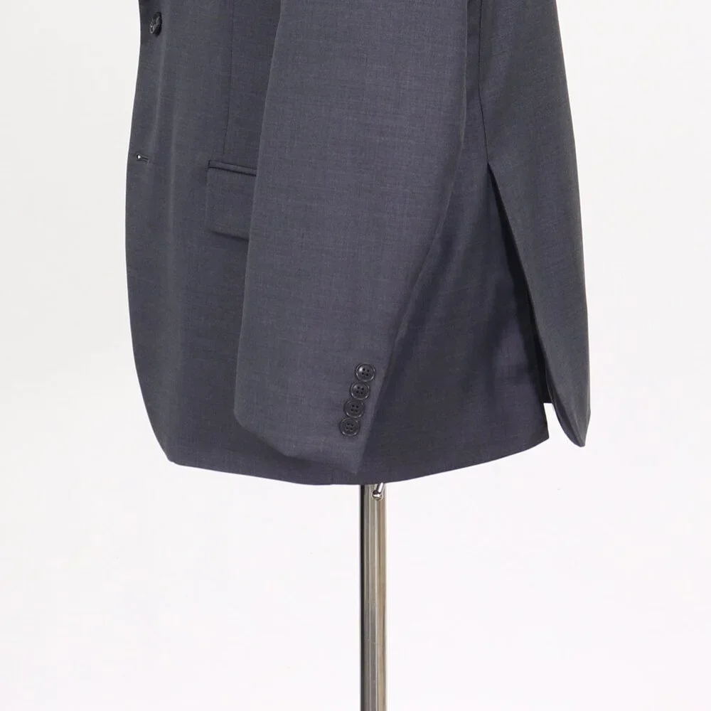 Joseph Abboud Union Made 46R Gray Blazer Sport Coat Jacket 2-Button Solid Y861